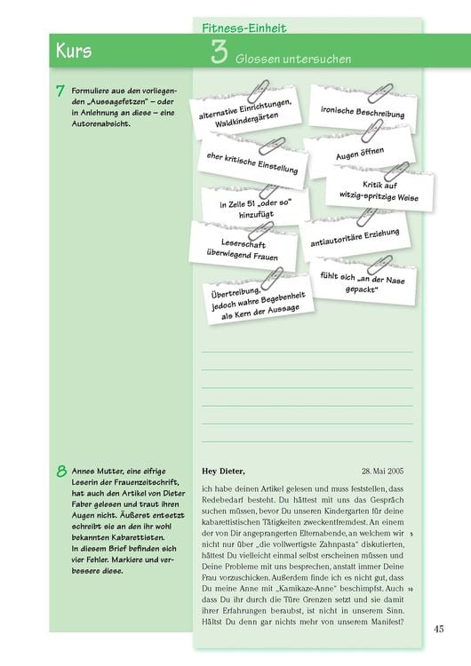 Texte analysieren und verfassen – Klasse 8-10 – Deutsch