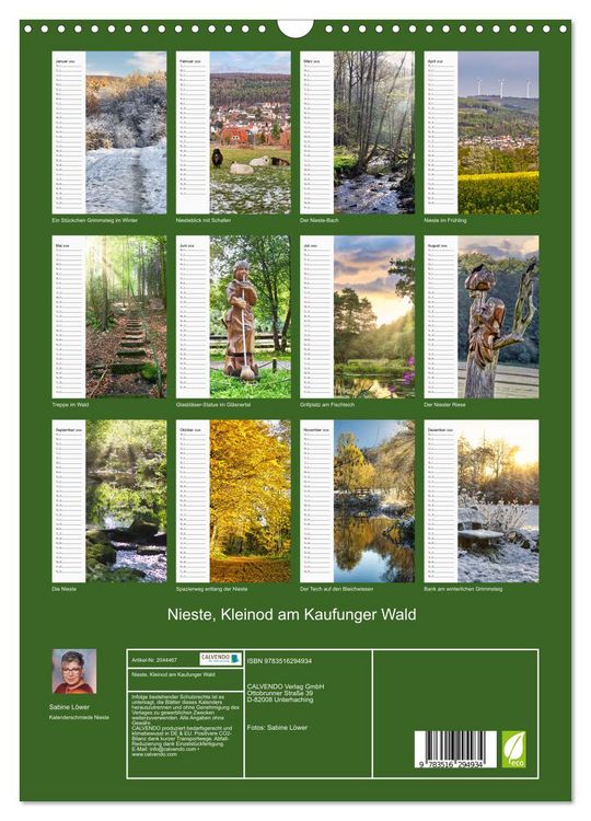 Produktbild: Nieste, Kleinod am Kaufunger Wald (Wandkalender 2026 DIN A3 hoch), CALVENDO Monatskalender