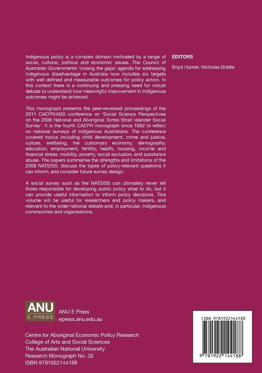 Produktbild: Survey Analysis for Indigenous Policy in Australia