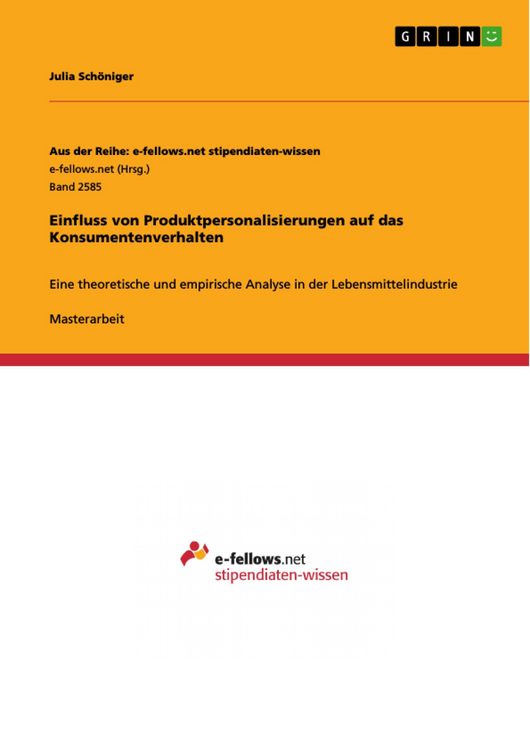 Produktbild: Einfluss von Produktpersonalisierungen auf das Konsumentenverhalten