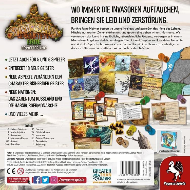 Produktbild: Pegasus 51898G - Spirit Island, Zerklüftete Erde, Erweiterung