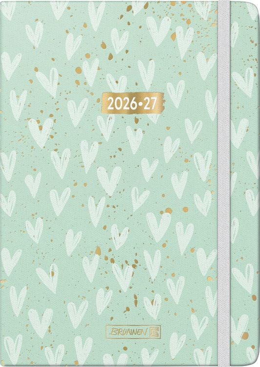 Produktbild: Sch&uuml;lerkalender 2026/2027 "Hearts" | A5, Textil