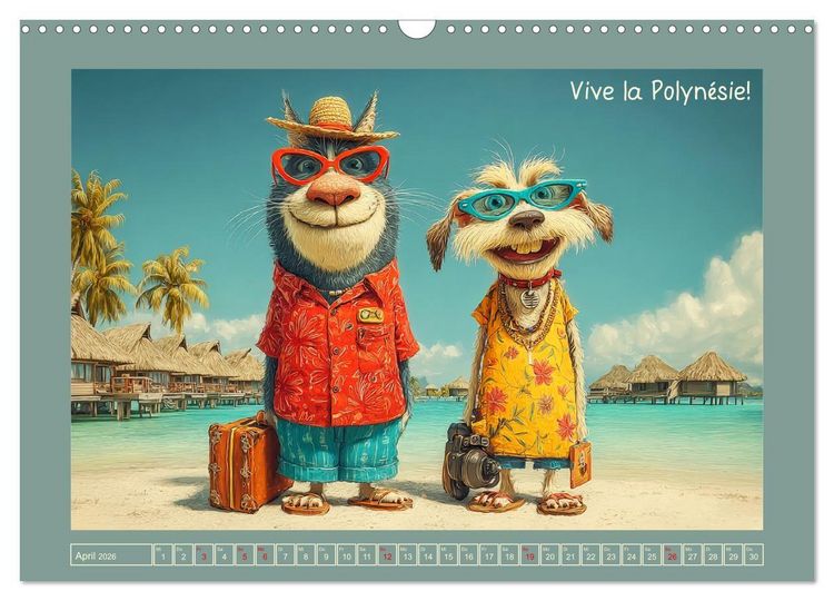 Produktbild: Weltenbummler. Hund und Katz auf Reisen (Wandkalender 2026 DIN A3 quer), CALVENDO Monatskalender
