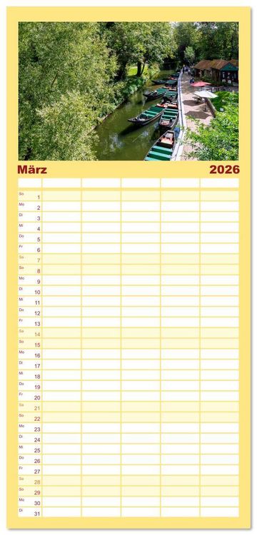 Produktbild: Familienplaner 2026 - Amiens. Die leise Sch&ouml;nheit Nordfrankreichs mit 5 Spalten (Wandkalender, 21 x 45 cm) CALVENDO