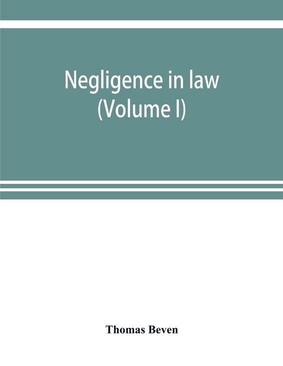 Produktbild: Negligence in law (Volume I)