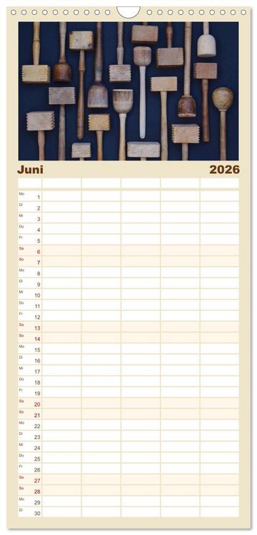 Produktbild: Familienplaner 2026 - K&uuml;chenutensilien mit 5 Spalten (Wandkalender, 21 x 45 cm) CALVENDO
