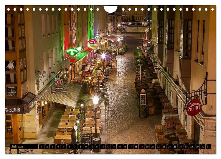 Produktbild: Eine Nacht in Dresden (Wandkalender 2026 DIN A4 quer), CALVENDO Monatskalender