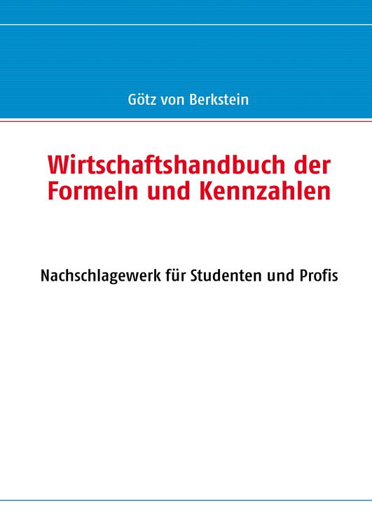 Produktbild: Wirtschaftshandbuch der Formeln und Kennzahlen