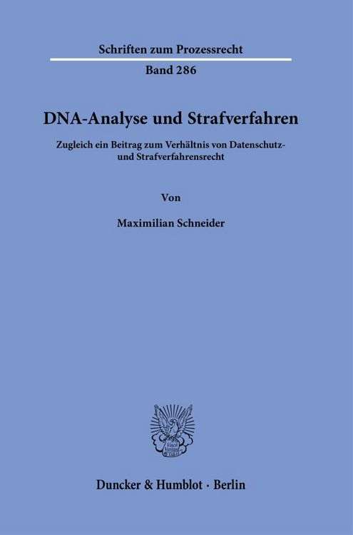 Produktbild: DNA-Analyse und Strafverfahren.
