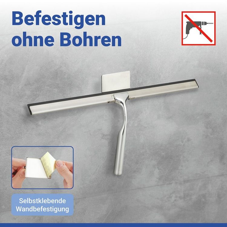 Produktbild: Turbo-Loc&reg; Duschabzieher Mod. Terni Jumbo, mit Haken, Befestigen ohne Bohren