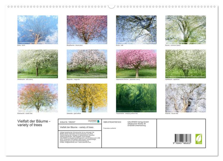 Produktbild: Vielfalt der B&auml;ume - variety of trees (hochwertiger Premium Wandkalender 2026 DIN A2 quer), Kunstdruck in Hochglanz
