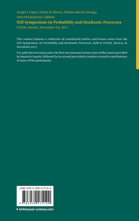 Produktbild: XIII Symposium on Probability and Stochastic Processes