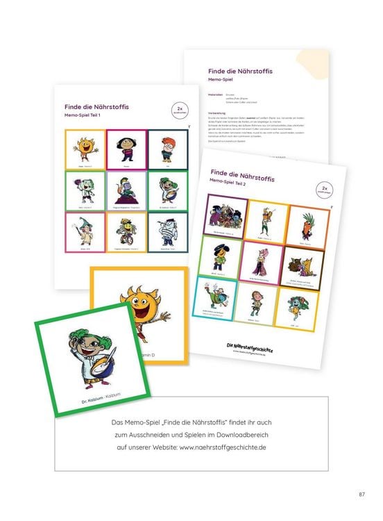 Produktbild: Die N&auml;hrstoffgeschichte. Begeistert Kinder f&uuml;r gem&uuml;siale Superkr&auml;fte!