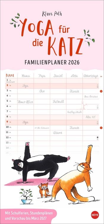 Produktbild: Puth Yoga für die Katz Familienplaner 2026