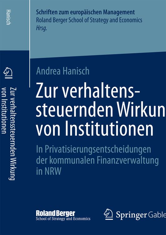 Bild vom Artikel Zur verhaltenssteuernden Wirkung von Institutionen vom Autor Andrea Hanisch