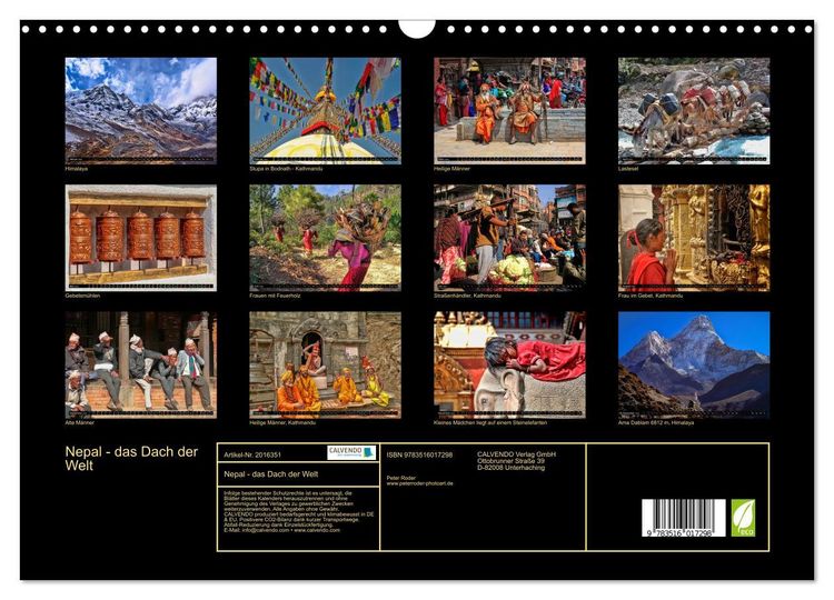 Produktbild: Nepal - das Dach der Welt (Wandkalender 2026 DIN A3 quer), CALVENDO Monatskalender