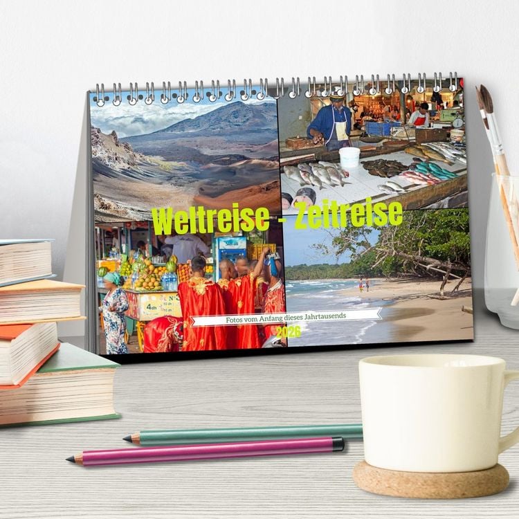 Produktbild: Weltreise - Zeitreise: Fotos vom Anfang dieses Jahrtausends (Tischkalender 2026 DIN A5 quer), CALVENDO Monatskalender