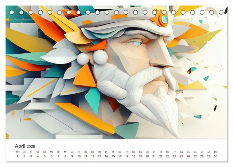 Produktbild: Die Farben des Origami (Tischkalender 2026 DIN A5 quer), CALVENDO Monatskalender