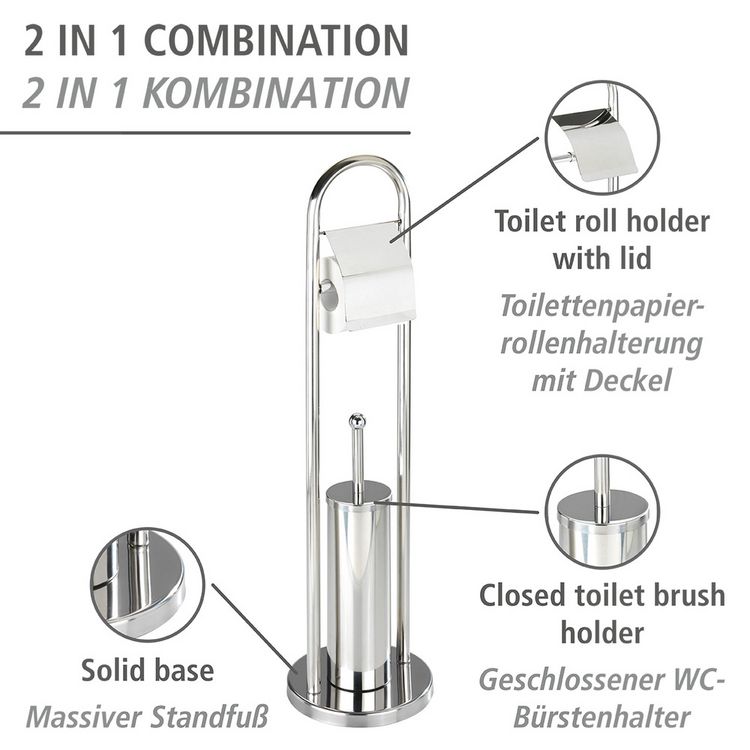 Produktbild: Exclusiv Stand WC-Garnitur Mod. Vasto Edelstahl, rostfrei