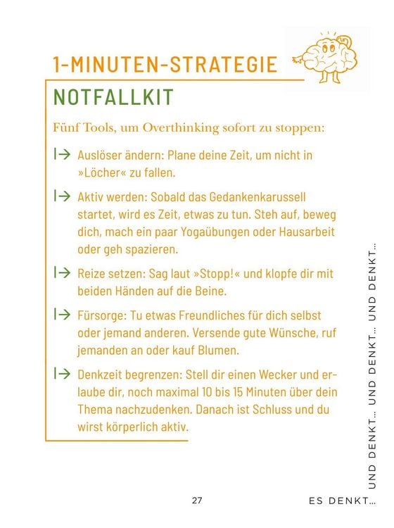 Produktbild: Die 1-Minuten-Strategie gegen Overthinking