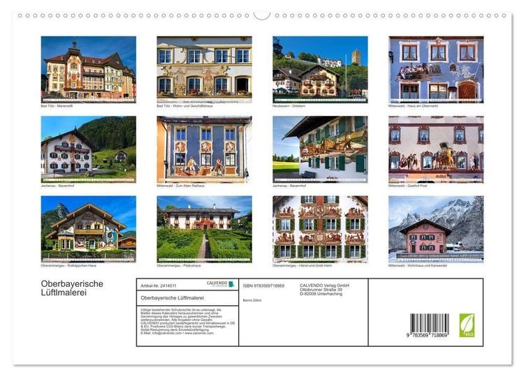 Produktbild: Oberbayerische L&uuml;ftlmalerei (hochwertiger Premium Wandkalender 2027 DIN A2 quer), Kunstdruck in Hochglanz