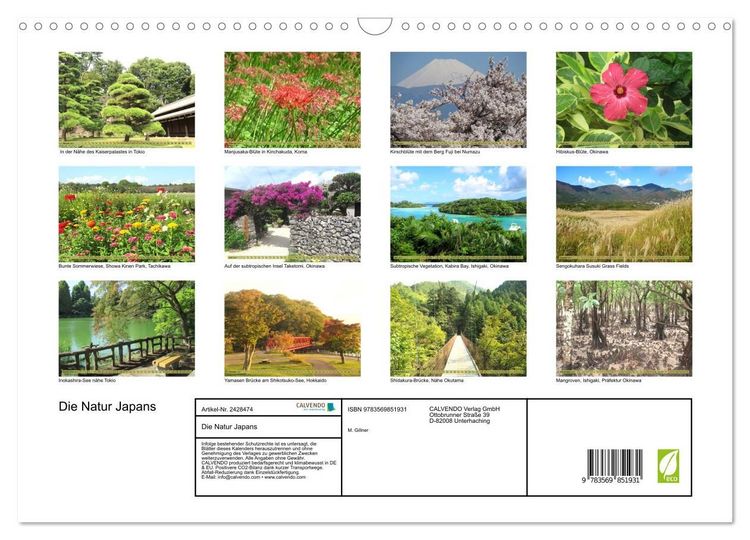 Produktbild: Die Natur Japans (Wandkalender 2027 DIN A3 quer), CALVENDO Monatskalender
