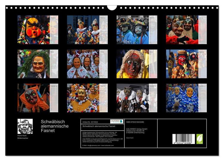 Produktbild: Schw&auml;bisch alemannische Fasnet (Wandkalender 2026 DIN A3 quer), CALVENDO Monatskalender