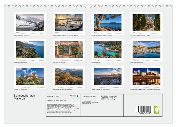 Produktbild: Sehnsucht nach Mallorca (Wandkalender 2026 DIN A3 quer), CALVENDO Monatskalender