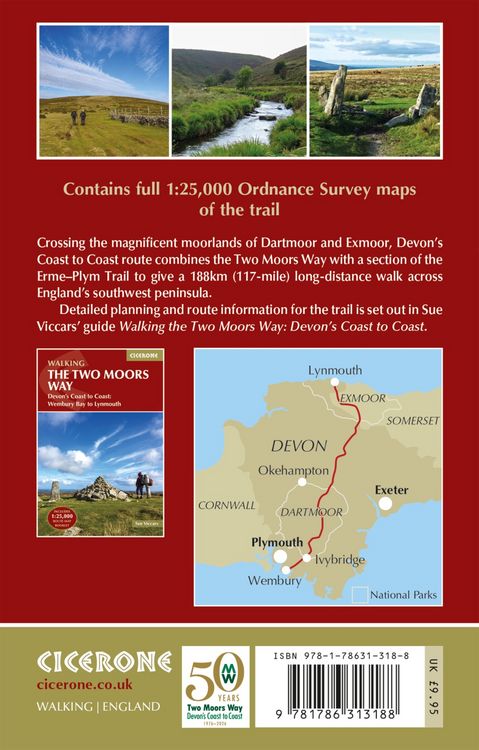 Produktbild: Two Moors Way Trail Map