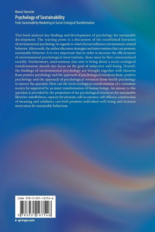 Produktbild: Psychology of Sustainability