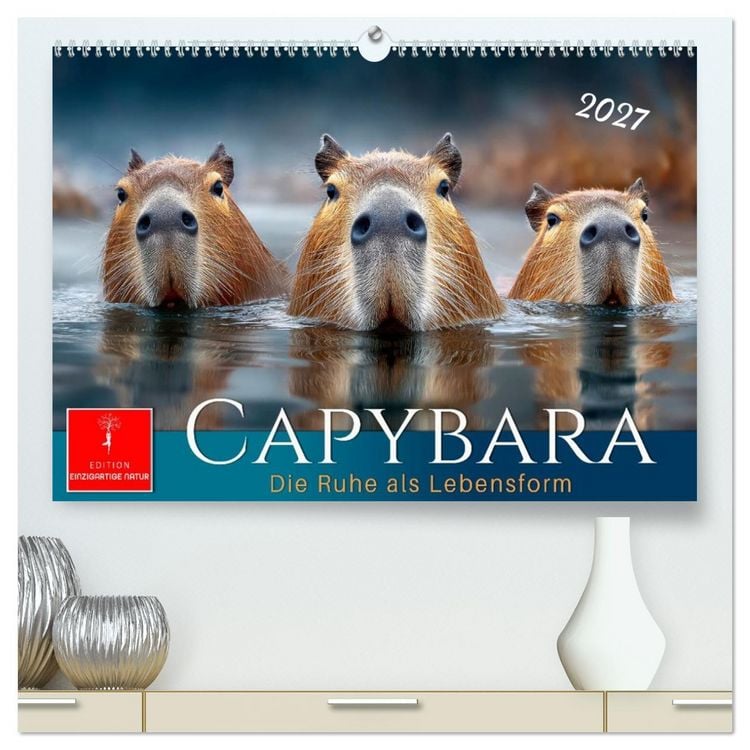 Produktbild: Capybara - die Ruhe als Lebensform (hochwertiger Premium Wandkalender 2027 DIN A2 quer), Kunstdruck in Hochglanz
