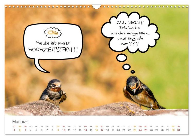 Produktbild: Wenn Schwalben reden (Wandkalender 2026 DIN A3 quer), CALVENDO Monatskalender