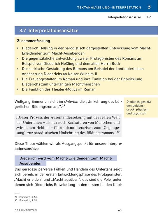 Produktbild: Der Untertan von Heinrich Mann - Textanalyse und Interpretation