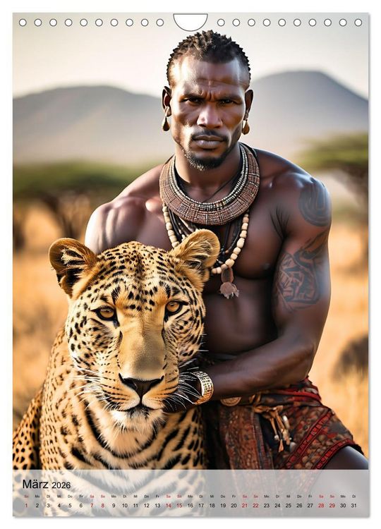 Produktbild: Verwegene Kerle - Muskeln, Tattoos und wilde Tiere (Wandkalender 2026 DIN A4 hoch), CALVENDO Monatskalender