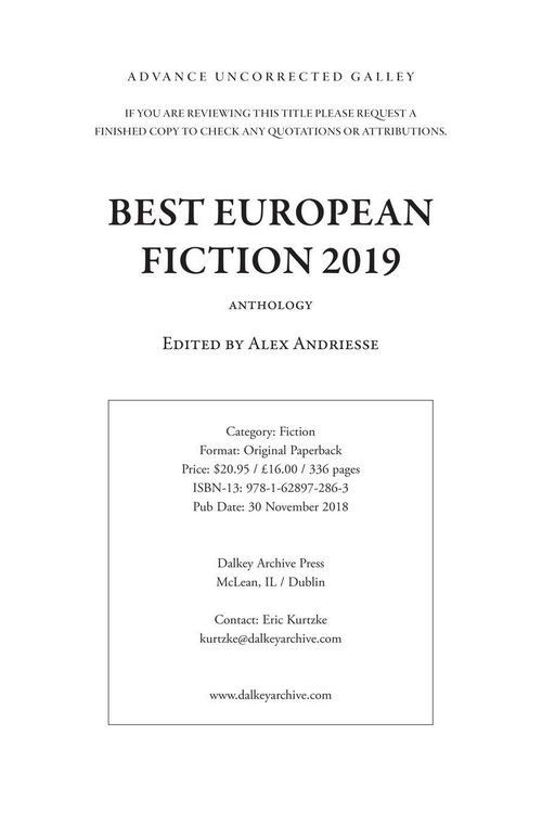 Produktbild: Best European Fiction 2019