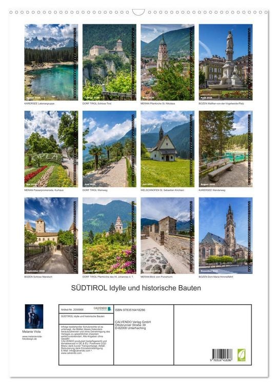 Produktbild: S&Uuml;DTIROL Idylle und historische Bauten (Wandkalender 2026 DIN A2 hoch), CALVENDO Monatskalender