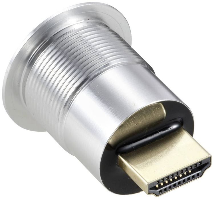 Produktbild: TRU COMPONENTS TC-11980448 HDMI Panel-Adapter Buchse HDMI-Buchse - HDMI-Stecker Silber Polzahl: 1 Inhalt: 1 St.