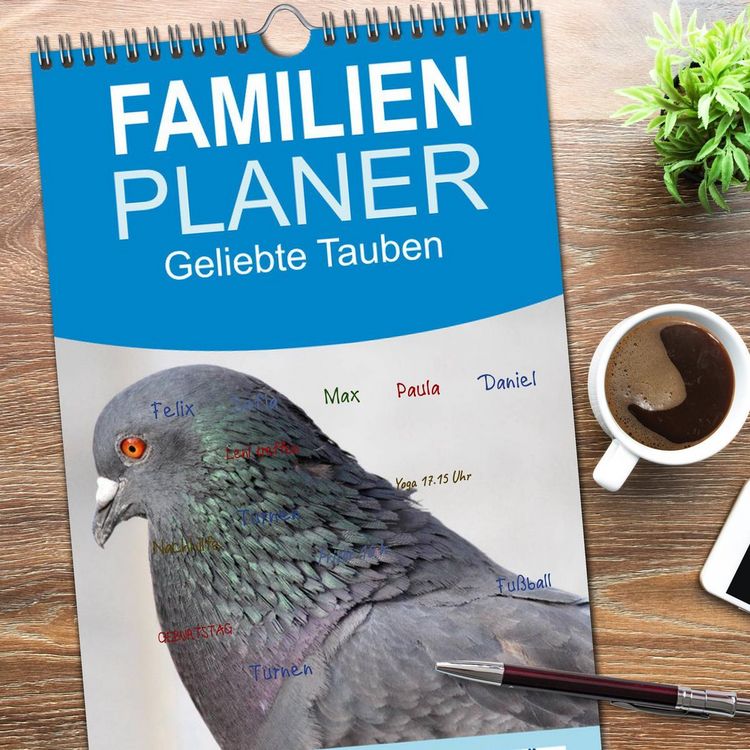 Produktbild: Familienplaner 2026 - Geliebte Tauben mit 5 Spalten (Wandkalender, 21 x 45 cm) CALVENDO