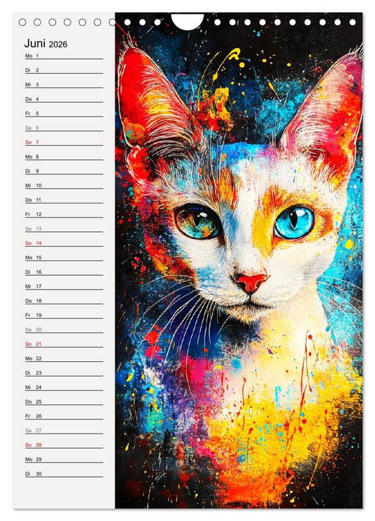 Produktbild: Katzenportraits. Moderne Samtpfoten-Kunst (Wandkalender 2026 DIN A4 hoch), CALVENDO Monatskalender