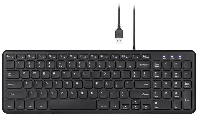 Produktbild: Perixx PERIBOARD-213 DE B USB Tastatur Deutsch, QWERTZ Schwarz