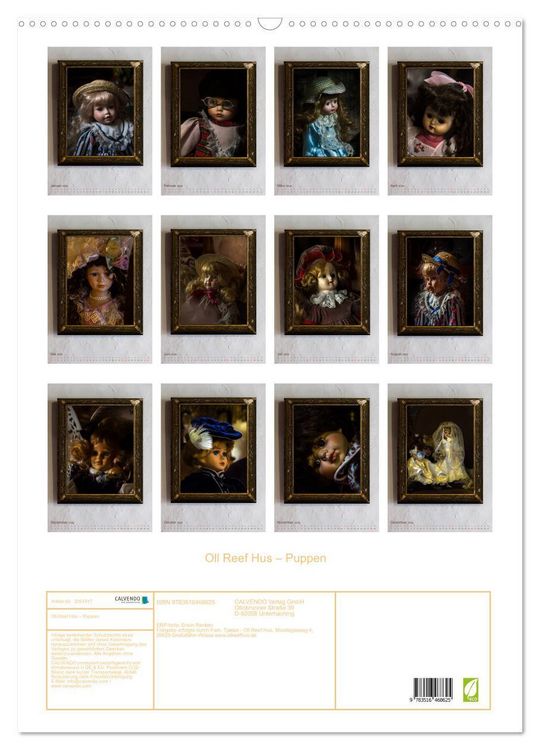 Produktbild: Oll Reef Hus &ndash; Puppen (Wandkalender 2026 DIN A2 hoch), CALVENDO Monatskalender