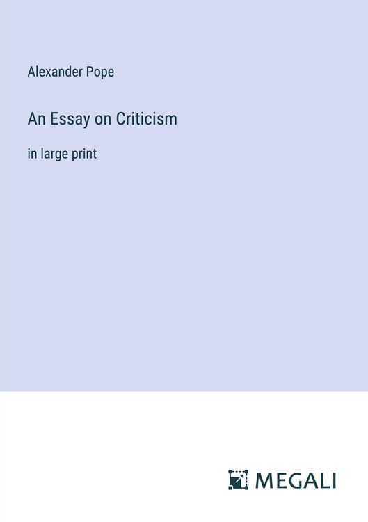 Produktbild: An Essay on Criticism
