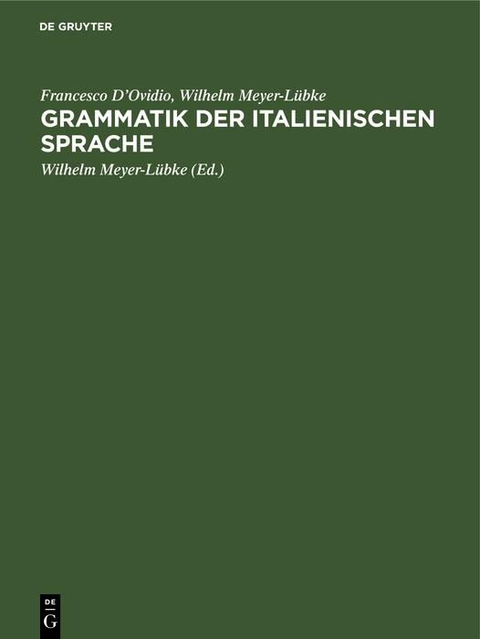 Produktbild: Grammatik der italienischen Sprache