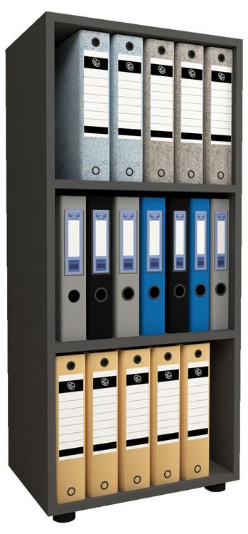 Produktbild: Holz B&uuml;ro Regal B&uuml;cher Ordner Aktenregal Ulas 3f
