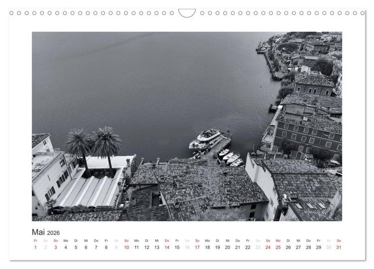 Produktbild: Limone sul Garda schwarzwei&szlig; (Wandkalender 2026 DIN A3 quer), CALVENDO Monatskalender