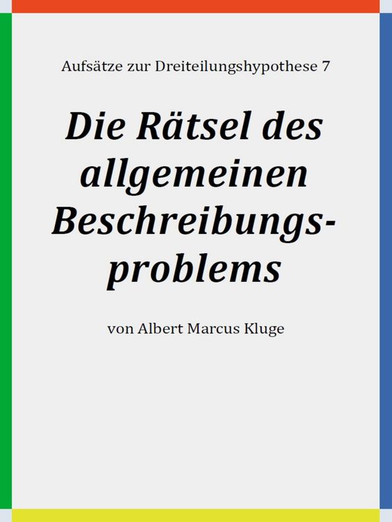 Produktbild: Die R&auml;tsel des allgemeinen Beschreibungsproblems