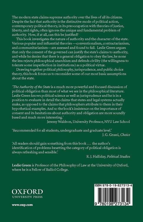 Produktbild: The Authority of the State