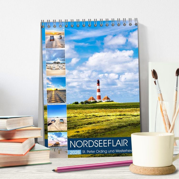 Produktbild: NORDSEEFLAIR - St. Peter Ording und Westerhever (Tischkalender 2026 DIN A5 hoch), CALVENDO Monatskalender