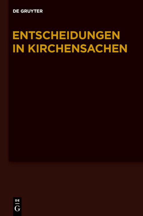 Produktbild: Entscheidungen in Kirchensachen seit 1946 / 1.1.-30.6.2008