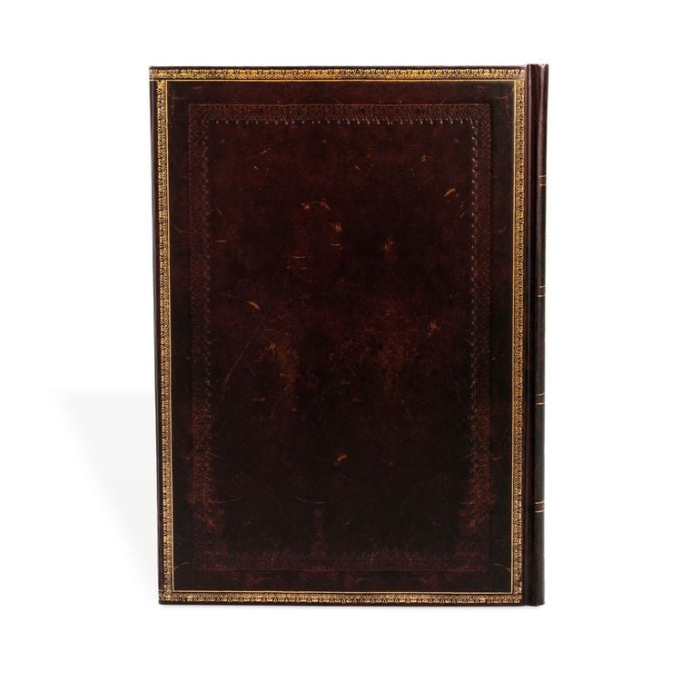 Produktbild: Hardcover Notizbuch Schwarzes Marokkoleder, Grande, Unliniert
